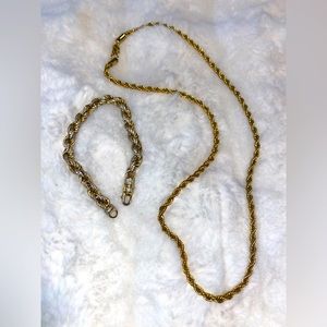 MENS ROPE CHAIN & ROPE BRACELET. The GLD Shop. No wear, No Tarnish. RARELY WORN